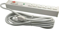 Wiremold - 6 Outlets, 120 Volts, 15 Amps, 15' Cord, Power Outlet Strip - 1 Circuits, Free Hanging Mount, 5-15P NEMA Configuration, UL Listed File 1449 - Eagle Tool & Supply
