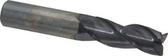 Accupro - 1/2", 3 Flute, Single End, Solid Carbide, 0.02" Corner Radius End Mill - 3" OAL, 35° Helix, Right Hand Flute, 1-1/4" LOC, Right Hand Cut - Eagle Tool & Supply