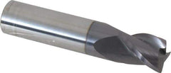 Accupro - 5/8", 3 Flute, Single End, Solid Carbide, 0.03" Corner Radius End Mill - 3" OAL, 35° Helix, Right Hand Flute, 3/4" LOC, Right Hand Cut - Eagle Tool & Supply