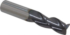 Accupro - 5/8", 3 Flute, Single End, Solid Carbide, 0.03" Corner Radius End Mill - 3-1/2" OAL, 35° Helix, Right Hand Flute, 1-5/8" LOC, Right Hand Cut - Eagle Tool & Supply