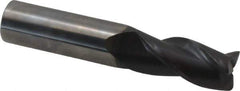 Accupro - 3/4", 3 Flute, Single End, Solid Carbide, 0.03" Corner Radius End Mill - 4" OAL, 35° Helix, Right Hand Flute, 1-5/8" LOC, Right Hand Cut - Eagle Tool & Supply