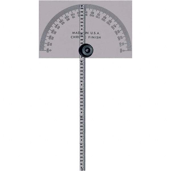 Mitutoyo - Round & Rectangular Head Protractors Head Type: Square Head Blade Length (Inch): 6 - Eagle Tool & Supply