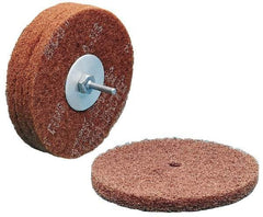 3M - 12" Medium Grade Deburring Disc - 1" Center Hole, Arbor Connection, Maroon, 1,900 Max RPM - Eagle Tool & Supply