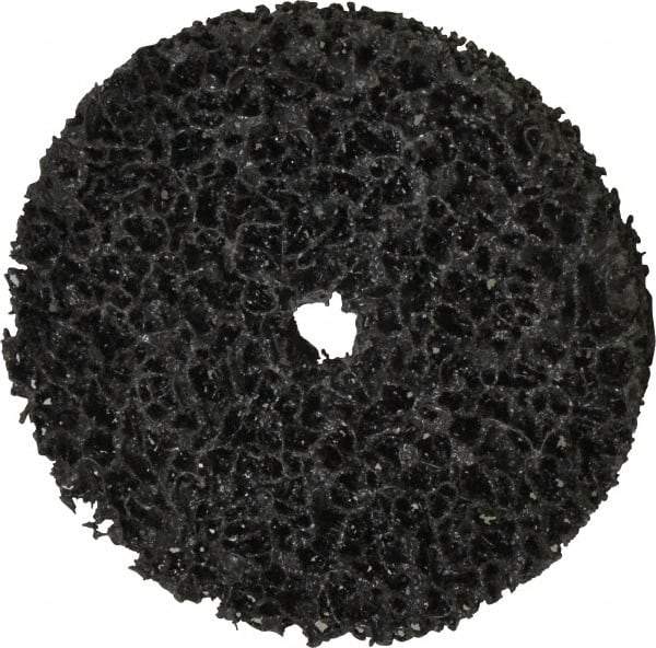 3M - 4" Very Coarse Grade Silicon Carbide Deburring Disc - 1/2" Center Hole, Arbor Connection, Black, 6,000 Max RPM - Eagle Tool & Supply