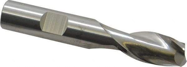 RobbJack - 33/64", 1" LOC, 1/2" Shank Diam, 3" OAL, 2 Flute, Solid Carbide Square End Mill - Single End, Uncoated, Spiral Flute, 30° Helix, Centercutting, Right Hand Cut, Right Hand Flute, Series NR-204 - Eagle Tool & Supply