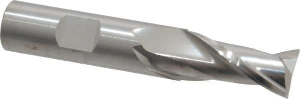 RobbJack - 5/8", 1-1/4" LOC, 5/8" Shank Diam, 3-1/2" OAL, 2 Flute, Solid Carbide Square End Mill - Single End, Uncoated, Spiral Flute, 30° Helix, Centercutting, Right Hand Cut, Right Hand Flute, Series NR-204 - Eagle Tool & Supply