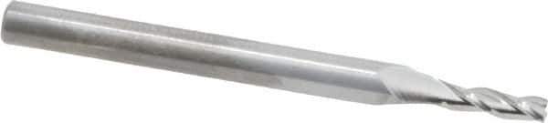RobbJack - 5/64", 1/4" LOC, 1/8" Shank Diam, 1-1/2" OAL, 3 Flute, Solid Carbide Square End Mill - Single End, Uncoated, Spiral Flute, 30° Helix, Centercutting, Right Hand Cut, Right Hand Flute, Series NR-303 - Eagle Tool & Supply