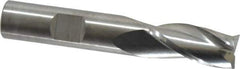 RobbJack - 1/2", 1" LOC, 1/2" Shank Diam, 3" OAL, 3 Flute, Solid Carbide Square End Mill - Single End, Uncoated, Spiral Flute, 30° Helix, Centercutting, Right Hand Cut, Right Hand Flute, Series NR-303 - Eagle Tool & Supply