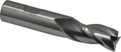 RobbJack - 3/4", 1-1/2" LOC, 3/4" Shank Diam, 4" OAL, 3 Flute, Solid Carbide Square End Mill - Single End, Uncoated, Spiral Flute, 30° Helix, Centercutting, Right Hand Cut, Right Hand Flute, Series NR-303 - Eagle Tool & Supply
