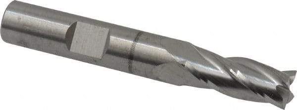 RobbJack - 11/32", 13/16" LOC, 3/8" Shank Diam, 2-1/2" OAL, 4 Flute, Solid Carbide Square End Mill - Single End, Uncoated, Spiral Flute, 30° Helix, Centercutting, Right Hand Cut, Right Hand Flute, Series NR-404 - Eagle Tool & Supply