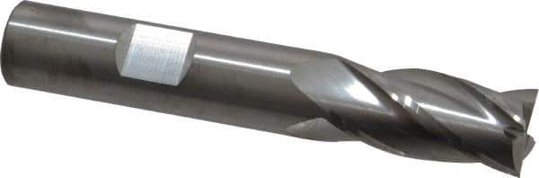 RobbJack - 1/2", 1" LOC, 1/2" Shank Diam, 3" OAL, 4 Flute, Solid Carbide Square End Mill - Single End, Uncoated, Spiral Flute, 30° Helix, Centercutting, Right Hand Cut, Right Hand Flute, Series NR-404 - Eagle Tool & Supply