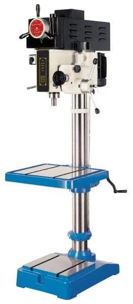 Vectrax - 20" Swing, Variable Speed Pulley Drill Press - Variable Speed, 2 hp, Three Phase - Eagle Tool & Supply