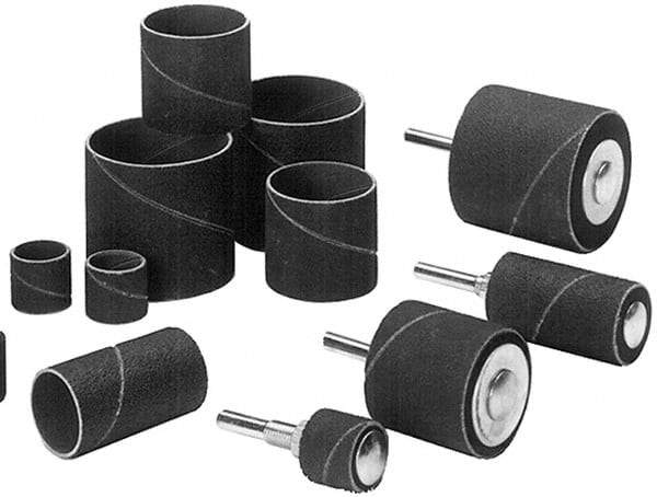 Made in USA - 80 Grit Aluminum Oxide Coated Spiral Band - 1-1/2" Diam x 2" Wide, Medium Grade - Eagle Tool & Supply