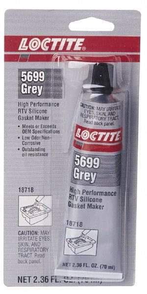 Loctite - 70ml High Performance RTV Silicone Gasket Maker - -75 to 625°F, Grey, Comes in Tube - Eagle Tool & Supply