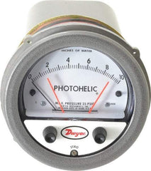 Dwyer - 25 Max psi, 2% Accuracy, NPT Thread Photohelic Pressure Switch - 1/8 Inch Thread, 10 Inch Water Column, 120°F Max - Eagle Tool & Supply