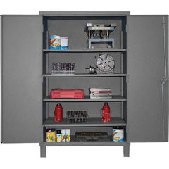 Durham - 4 Shelf Locking Storage Cabinet - Steel, 36" Wide x 24" Deep x 78" High, Gray - Eagle Tool & Supply