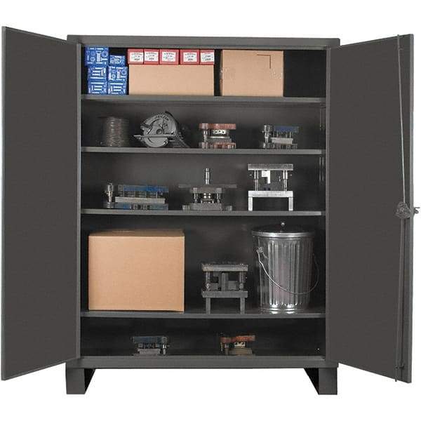 Durham - 4 Shelf Locking Storage Cabinet - Steel, 60" Wide x 24" Deep x 78" High, Gray - Eagle Tool & Supply