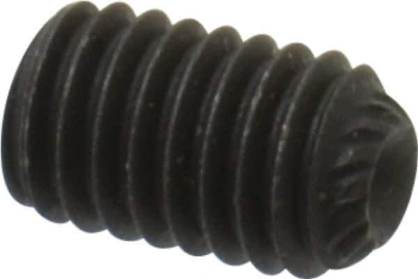 Value Collection - #10-32 UNF, 5/16" OAL, Knurled Cup Point Set Screw - Grade 8 Alloy Steel, 3/32" Key - Eagle Tool & Supply