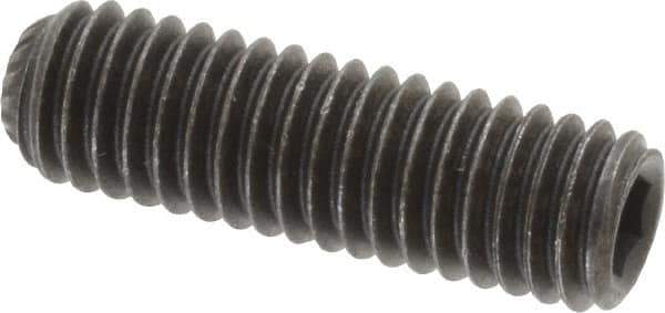 Value Collection - 3/8-16 UNC, 1-1/4" OAL, Knurled Cup Point Set Screw - Grade 8 Alloy Steel, 3/16" Key - Eagle Tool & Supply