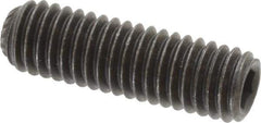 Value Collection - 3/8-16 UNC, 1-1/4" OAL, Knurled Cup Point Set Screw - Grade 8 Alloy Steel, 3/16" Key - Eagle Tool & Supply