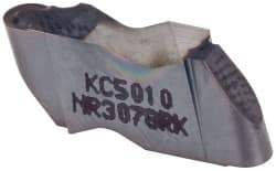 Kennametal - 3078NR K Grade KC5010, 3.96mm Cutting Width Carbide Grooving Insert - 3.81mm Max Depth of Cut, Right Hand, 1.98mm Corner Radius, TiAlN Finish - Eagle Tool & Supply
