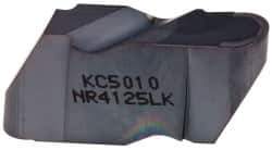 Kennametal - 4125NR K Grade KC5010, 6.35mm Cutting Width Carbide Grooving Insert - 6.35mm Max Depth of Cut, Left Hand, 3.18mm Corner Radius, TiAlN Finish - Eagle Tool & Supply