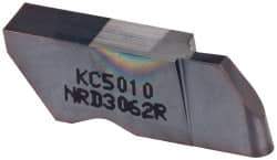 Kennametal - 3062NRD Grade KC5010, 3.18mm Cutting Width Carbide Grooving Insert - 6.35mm Max Depth of Cut, Right Hand, 1.59mm Corner Radius, TiAlN Finish - Eagle Tool & Supply