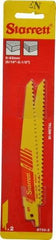 Starrett - 6" Long x 3/4" Thick, Bi-Metal Reciprocating Saw Blade - Tapered Profile, 6 TPI, Toothed Edge, Universal Shank - Eagle Tool & Supply