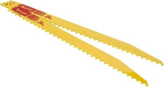 Starrett - 12" Long x 3/4" Thick, Bi-Metal Reciprocating Saw Blade - Tapered Profile, 3 TPI, Toothed Edge, Universal Shank - Eagle Tool & Supply