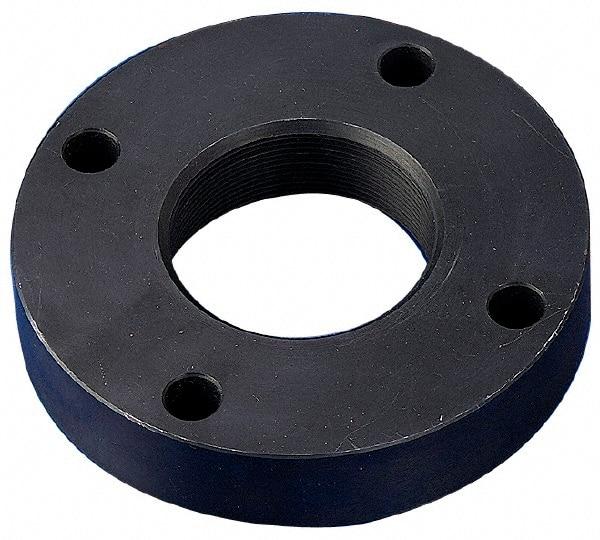 Keystone Threaded Products - 0.562-18 Int Thread, 1/4 - 3/8" Bar Diam, 2.6" Flange OD x 0.53" Thickness Precision Acme Mounting Flange - 4 Mounting Holes, Black Oxide Finish, Carbon Steel - Eagle Tool & Supply