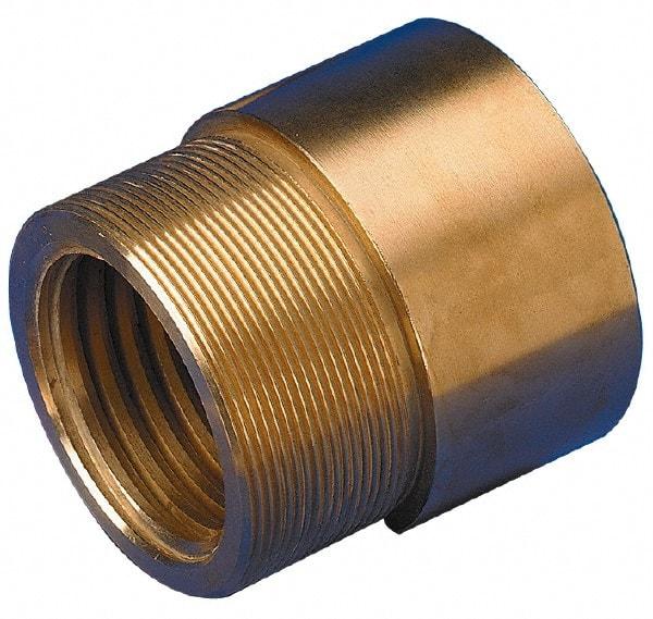 Keystone Threaded Products - 1-1/2" Long, 1-1/2" High, 1/2" Thread Length, Bronze, Left Hand, Round, Precision Acme Nut - 1.375-16 Thread Size, 2C Class of Fit - Eagle Tool & Supply