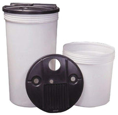 Made in USA - 55 Gallon Tapered Cylinder Plastic Tank - 40" High x 22" Diam - Eagle Tool & Supply