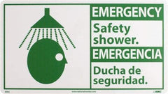 NMC - "Emergency - Safety Shower", 10" Long x 18" Wide, Rigid Plastic Safety Sign - Rectangle, 0.05" Thick, Use for First Aid - Eagle Tool & Supply