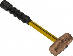 No-Mar - 3 Lb Head 1-1/2" Face Brass Hammer - Fiberglass Handle - Eagle Tool & Supply