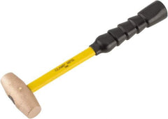 No-Mar - 2 Lb Head 1-1/4" Face Brass Hammer - Fiberglass Handle - Eagle Tool & Supply