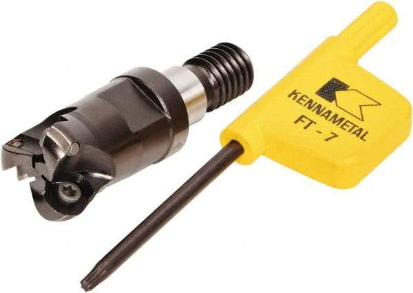 Kennametal - 12mm Cutting Diam, 0.4724" Max Depth of Cut, Modular Connection Indexable Copy End Mill - 3 Inserts, RD.. 0501.. Insert - Eagle Tool & Supply