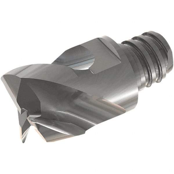Iscar - MM EA Grade IC08 Carbide End Milling Tip Insert - Uncoated, 3 Flutes, 3/8" Cutting Diam, 0.23" Depth of Cut, 0.51" Extension, 1/16" Cnr Rad, 45° Helix - Eagle Tool & Supply