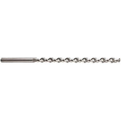 Extra Length Drill Bit: 0.1024″ Dia, 130 °, Cobalt Bright Finish, 3.743″ Flute Length, Parabolic Flute, Straight-Cylindrical Shank, Series A976