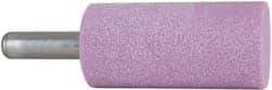 Grier Abrasives - 1-1/2" Head Diam x 3" Thickness, W241, Cylinder End, Aluminum Oxide Mounted Point - Pink, Medium Grade, 60 Grit, 18,000 RPM - Eagle Tool & Supply