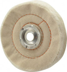 Dico - 4" Diam x 3/4" Thick Unmounted Buffing Wheel - Cushion Sewn, 1/2" Arbor Hole, Medium Density - Eagle Tool & Supply