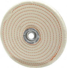 Dico - 6" Diam x 1/2" Thick Unmounted Buffing Wheel - Spiral Sewn, 1/2" Arbor Hole, Coarse Grade - Eagle Tool & Supply