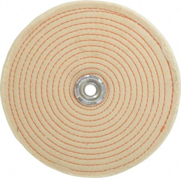 Dico - 8" Diam x 1/2" Thick Unmounted Buffing Wheel - Spiral Sewn, 1/2" Arbor Hole, Coarse Grade - Eagle Tool & Supply