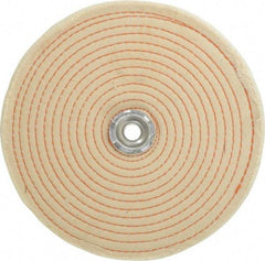 Dico - 8" Diam x 1/2" Thick Unmounted Buffing Wheel - Spiral Sewn, 1/2" Arbor Hole, Coarse Grade - Eagle Tool & Supply
