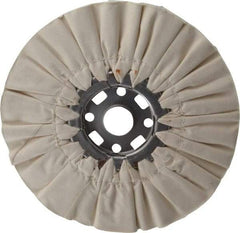 Divine Brothers - 10" Diam x 1/2" Thick Unmounted Buffing Wheel - Ventilated Bias Cut, 1-1/4" Arbor Hole - Eagle Tool & Supply