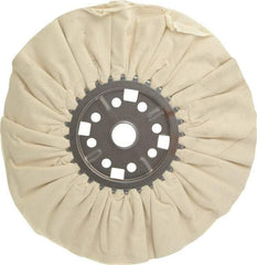 Divine Brothers - 14" Diam x 1/2" Thick Unmounted Buffing Wheel - Ventilated Bias Cut, 1-1/4" Arbor Hole - Eagle Tool & Supply