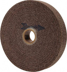 Made in USA - 6" Diam, 1" Face Width, 1" Center Hole, Fine Grade, Aluminum Oxide Deburring Wheel - Convolute, Medium Density 7 Grade, 4,500 RPM - Eagle Tool & Supply