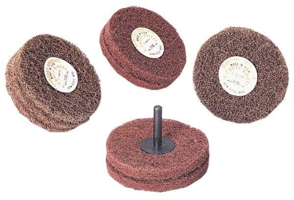 Standard Abrasives - 2" Diam, 1/2" Face Width, 1/4" Center Hole, Medium Grade, Aluminum Oxide Deburring Wheel - Unitized, Hard Density 8 Grade, 22,000 RPM - Eagle Tool & Supply