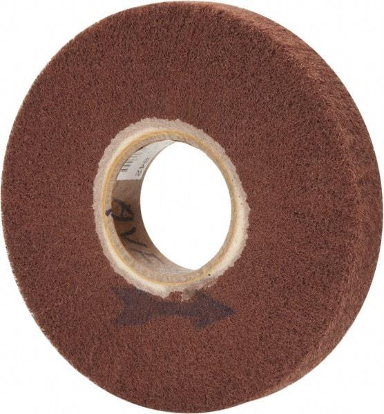 Made in USA - 6" Diam 220 Grit Aluminum Oxide Unmounted Flap Wheel - 2" Hole, 1" Wide, Density 7, Nonwoven, Grade Very Fine, 3,400 Max RPM - Eagle Tool & Supply