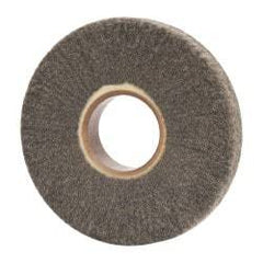 Made in USA - 6" Diam 220 Grit Silicon Carbide Unmounted Flap Wheel - 2" Hole, 1" Wide, Density 7, Nonwoven, Grade Very Fine, 3,400 Max RPM - Eagle Tool & Supply