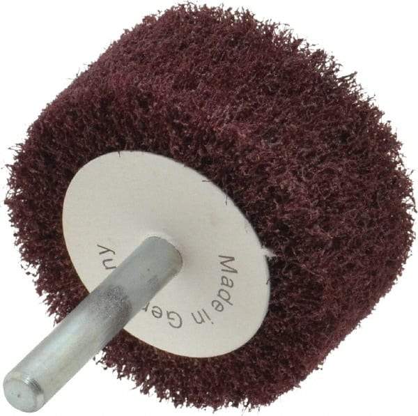 Value Collection - 2" Diam x 1" Face Width, Medium Aluminum Oxide Nonwoven Mounted Flap Wheel - 1/4" Shank Mount, 13,700 Max RPM - Eagle Tool & Supply